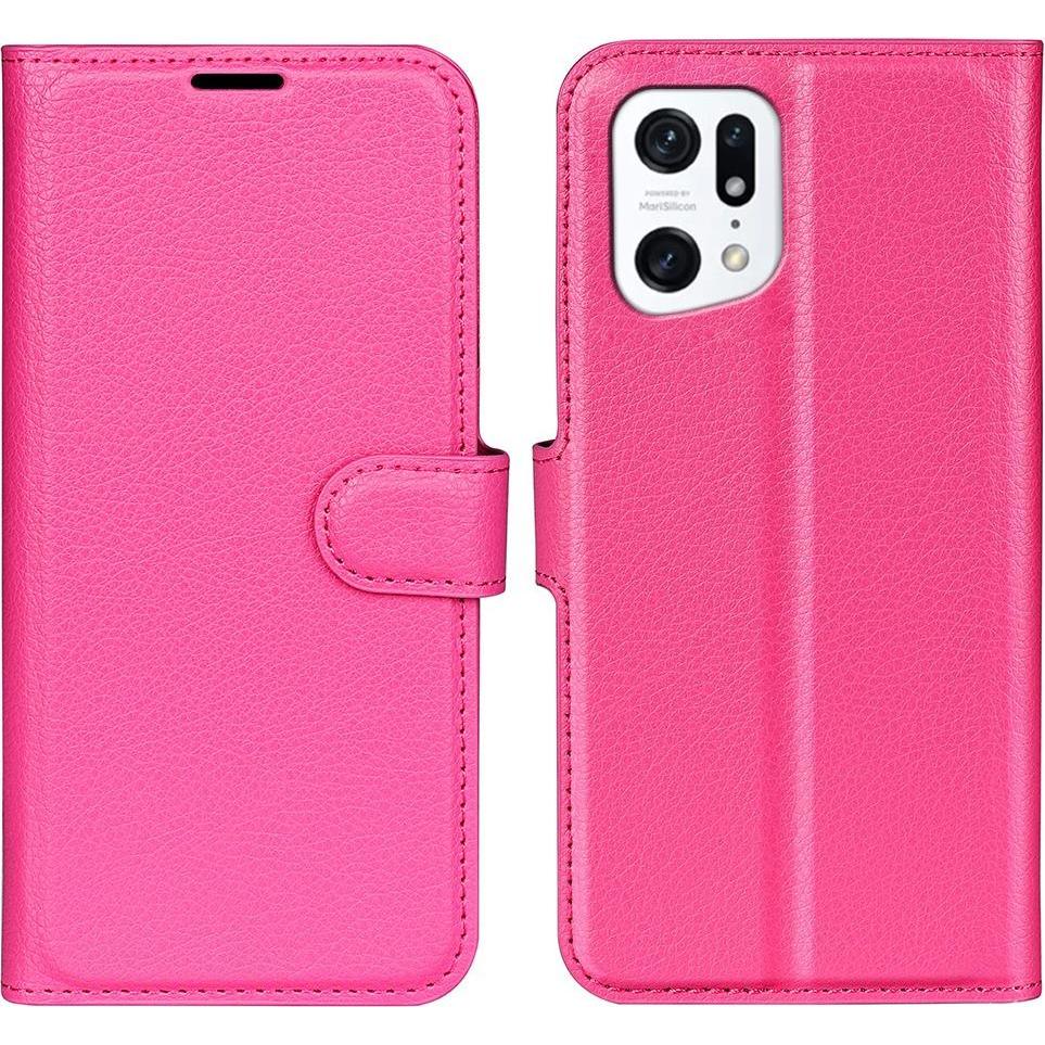 Cover-Discount OPPO Find X5 - Leder Etui Hülle pink (Oppo Find X5), Smartphone Hülle, Pink