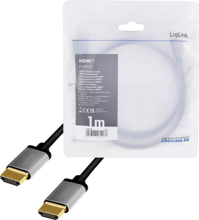 Productafbeelding LogiLink CHA0100 HDMI kabel HDMI type A (standaard) (1 m, HDMI)
