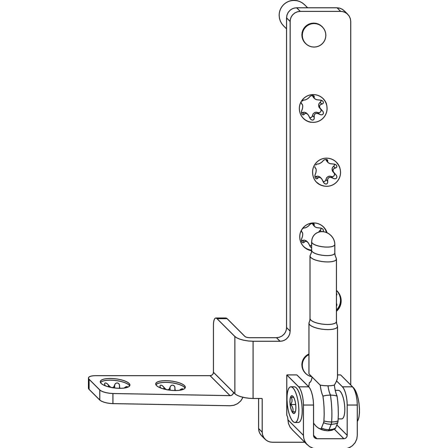 Maco, Türbeschlag + Scharnier, Ecklager MAMMUT 220 kg Holz, 12/18 mm, Tragezapfen 9 mm, silber, links
