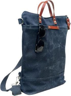 Only-Bags.Store Rucksack aus gewachstem Canvas, Cabrio-Rucksack, Windelrucksack, A3 Tasche aus gewachstem Canvas
