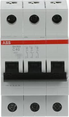 Actual product image ABB Compact Home SH200 MCB, 3P Poles, 40A Curve C