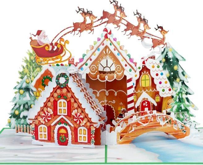 Actual product image MU Classic 3D pop-up Christmas card Saluts Series - Gingerbread house (1 pcs.)