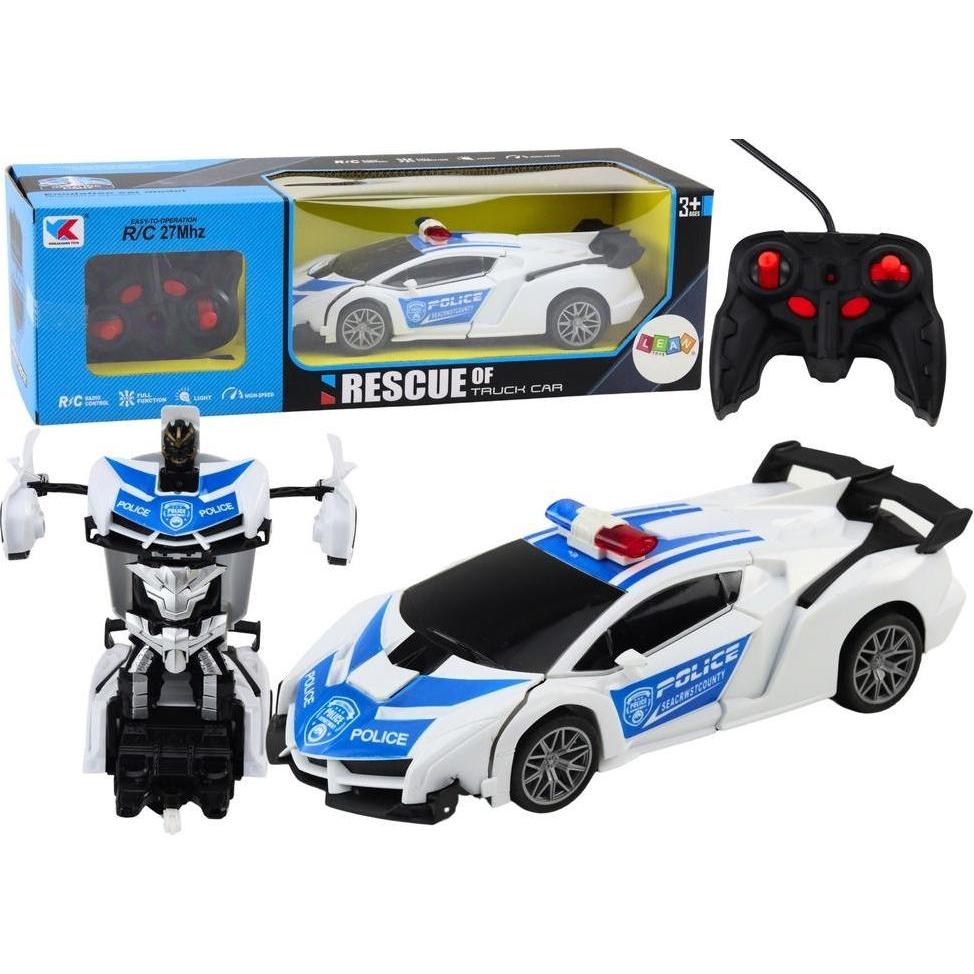 Lean Toys Auto-Roboter R/C 2in1 Transformation Polizei