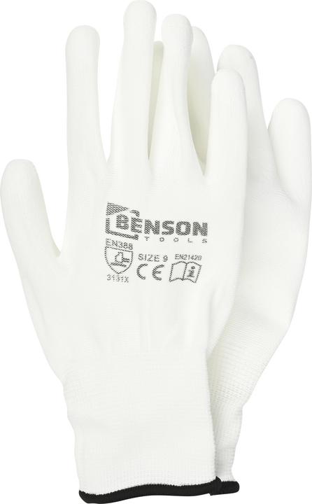 Actual product image Benson Working gloves PU palm white size 9 (9)