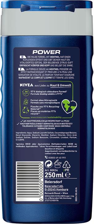 Produktbild NIVEA MEN DUPLIKAT Pflegedusche Power (250 ml)
