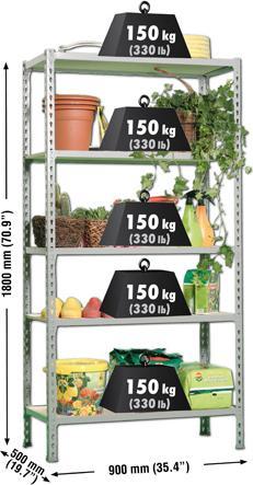 Produktbild SimonRack Schwerlastregal MADERCLICK 8435104912607 grau 90,0 x 50,0 x 180,0 cm