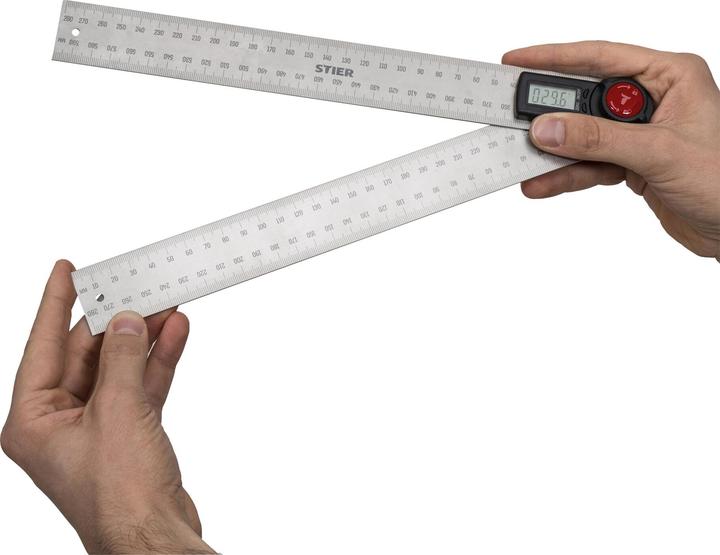 Produktbild Stier Digitaler Winkelmesser SDW-300 LCD-Display ±0,3 Grad rostfreier Stahl 300 mm
