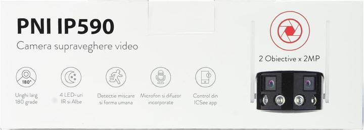 Immagine prodotto PNI Telecamera di videosorveglianza IP590, wireless, con IP, doppio obiettivo, 2 x 2 MP, 180 gradi (1920 x 1080 Pixels, 3840 x 1080 pixel)