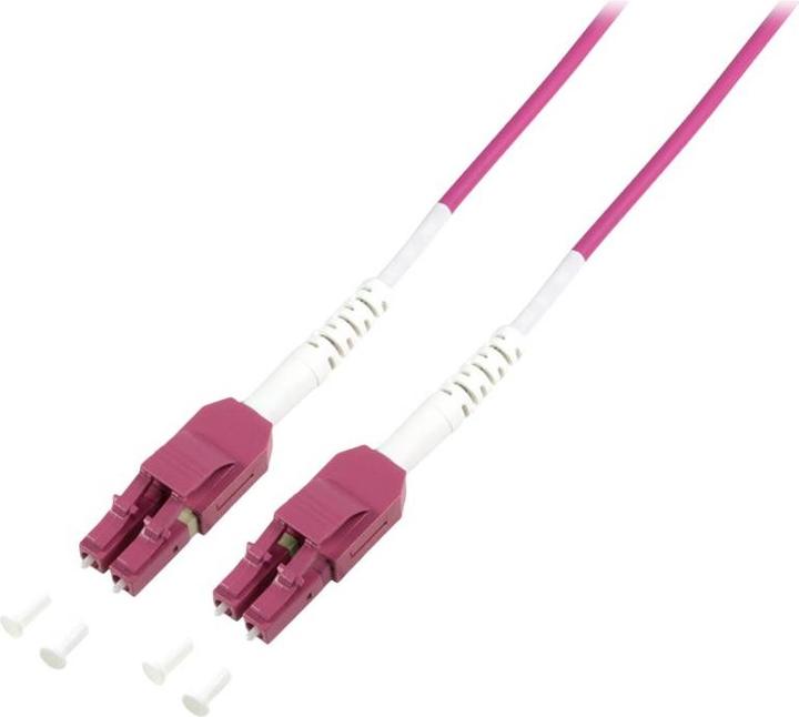 Produktbild LogiLink Uniboot LWL Patchkabel, 2x LC-Duplex, OM4, 2,0 m platzsparende Patchlösung für Hochleistungsnetze, F (2 m)