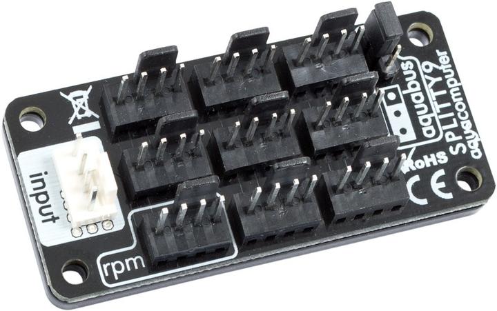 Actual product image Aqua Computer SPLITTY9 Splitter for up to 9 fans or aquabus devices (9 Fan)