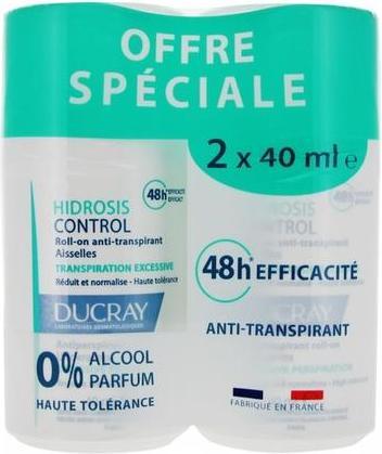 Immagine prodotto Ducray Hidrosis Control Roll-On Anti-Perspirant 40ml - Pack of 2 (Roll-on, 40 ml)