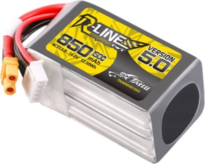 Actual product image Tattu R-Line Wersja 5.0 850 mAh 14.8 V 4S1P 150C XT30U-F (14.80 V, 850 mAh)