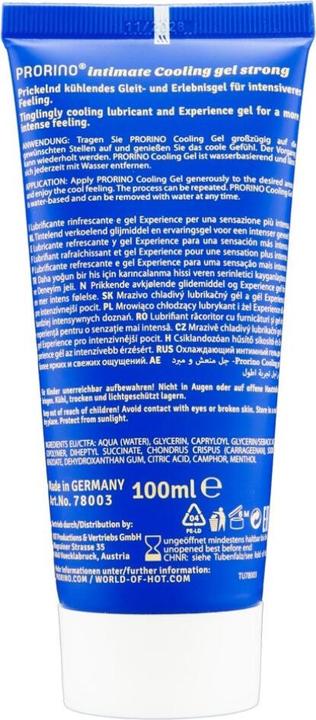Valeurs nutritives et ingrédients HOT Gel rafraîchissant "strong" 100ml (100 ml)