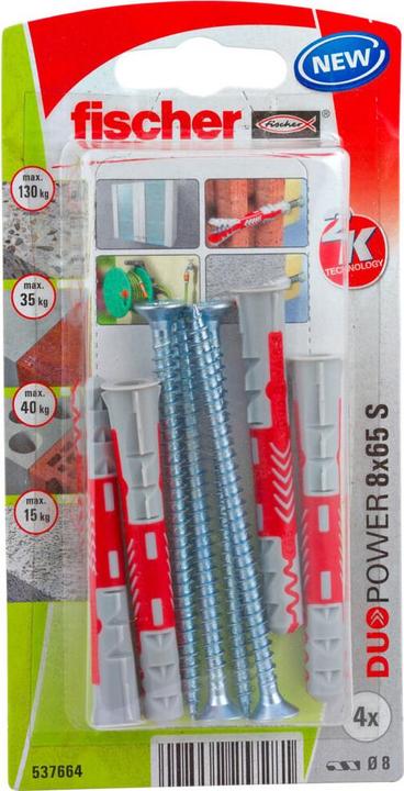 Fischer DuoPower 8x65 S K (4 Stk.)