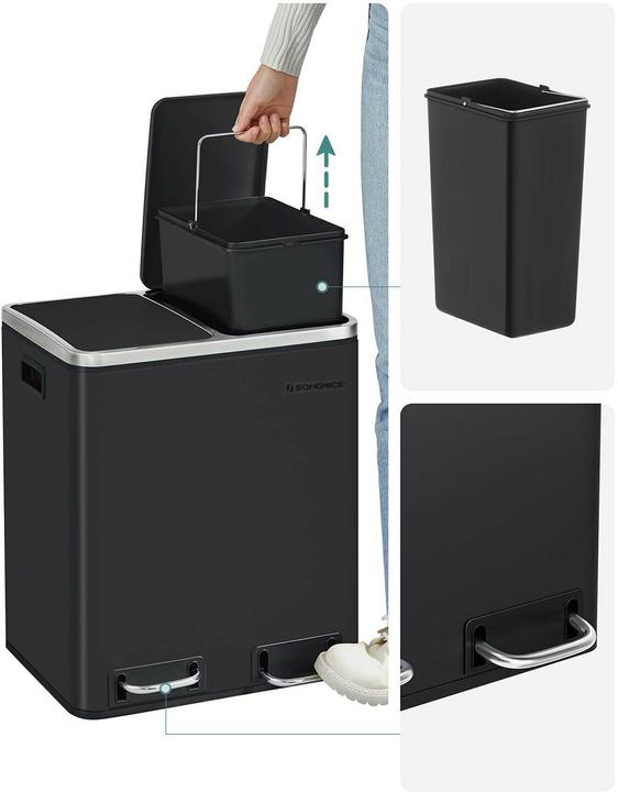 Actual product image Songmics Abfalleimer 30 l, Schwarz (30 l)