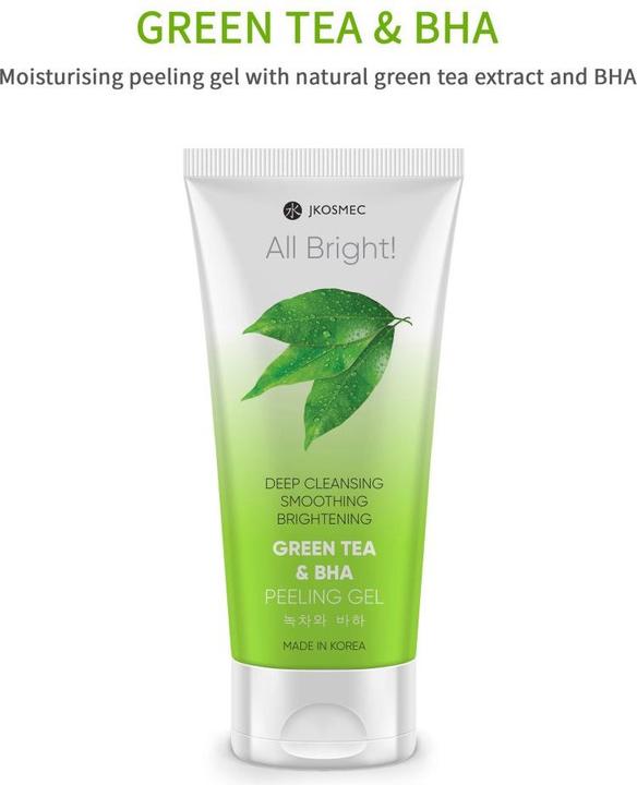 Actual product image JKosmec All Bright Green Tea and BHA Basic Peeling Gel (Cleansing scrub, 180 ml)