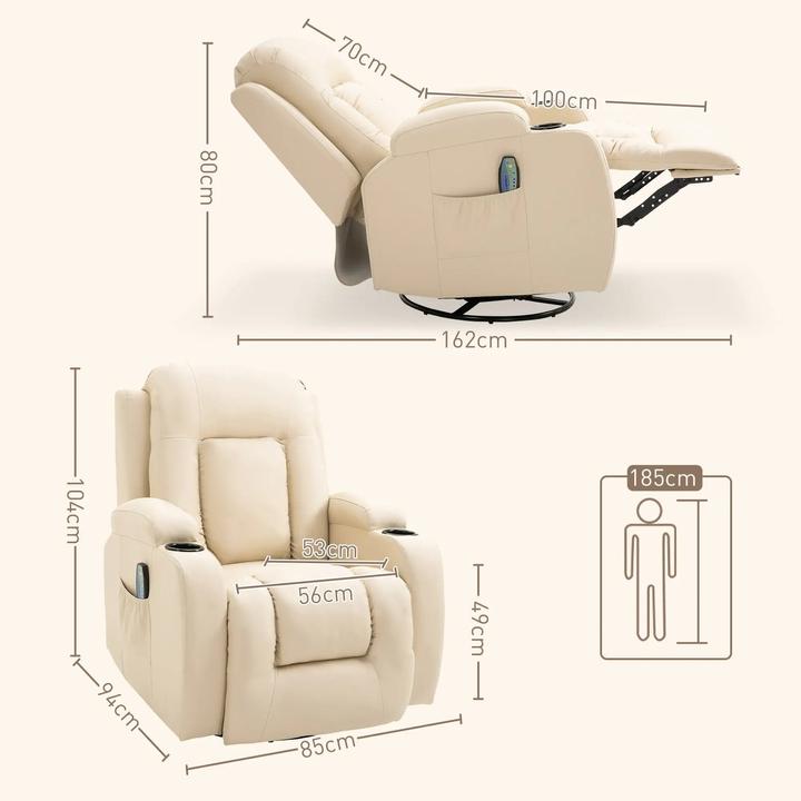 Image du produit Homcom Fauteuil de massage avec fonction bascule et fonction chaleur
