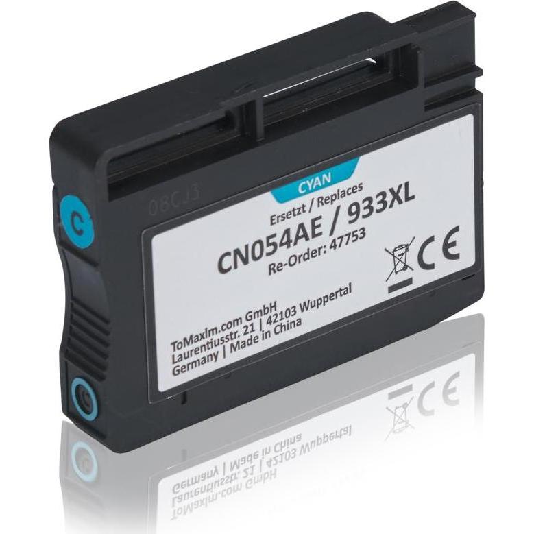Inkadoo, Druckerpatrone, Druckerpatronen kompatibel zu HP CN054AE / 933XL XL Tintenpatrone, cyan Cyan (C)
