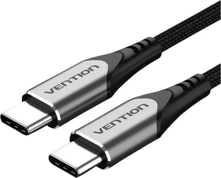 Produktbild Vention USB 2.0 Kabel Typ C, schwarz silber - 2m (2 m, USB 2.0, 100 W)