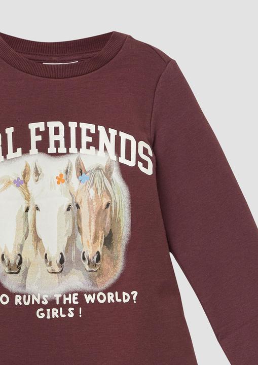 Produktbild s.Oliver Sweatshirt Sweatshirt mit überlappendem Saum und kuscheliger Innenseite (98)