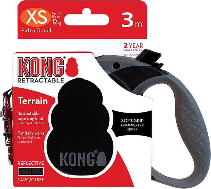 Produktbild KONG - Retractable Leash Terrain - Black - XS (Hund, Hundesport)