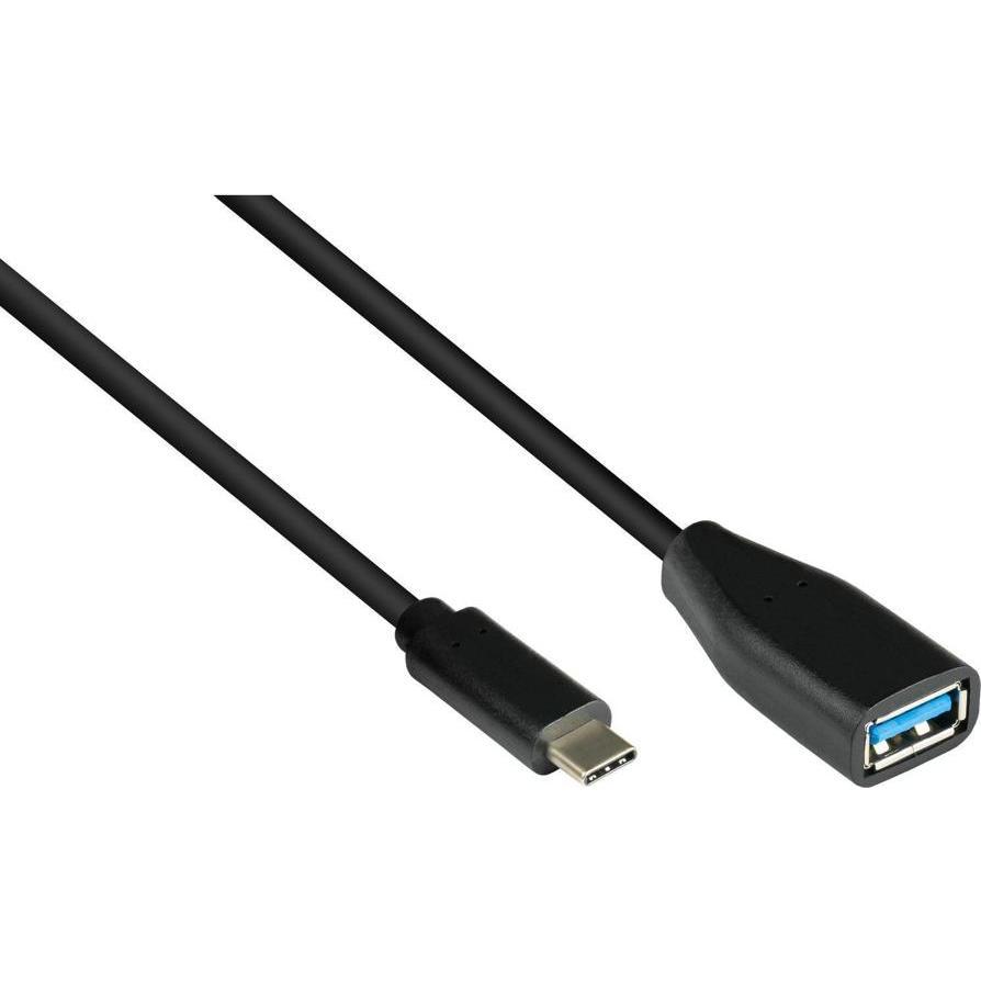 Varia SO-37949 - Adapterkabel USB 3.2 Gen.1 / USB 3.0 OTG, USB-C Stecker an USB A Buchse, schwarz, 0,1 m, Cavo USB