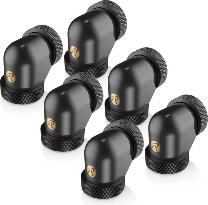 Produktbild Raijintek Anschluss PELIAS D140906, 14mm, 90 Grad Adapter - 6er-Pack
