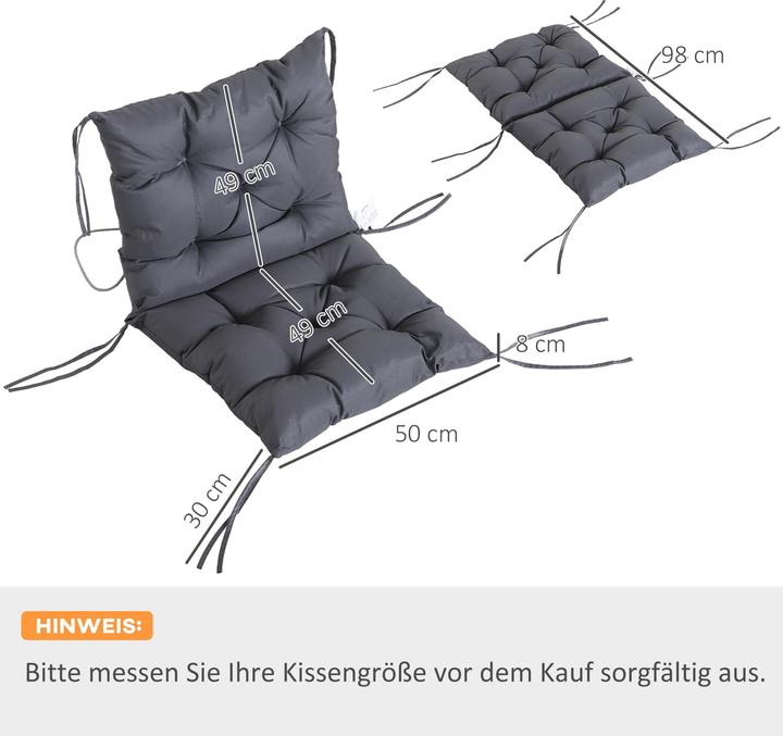 Actual product image Outsunny Chair cushion as a set of 2 (98 x 50 x 8 cm)