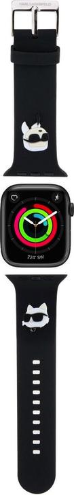 Produktbild Karl Lagerfeld Pasek KLAWLSLKCNK Apple Watch 42/44/45mm czarny/black strap 3D Rubber Karl&Choupette (Kunststoff, Silikon)