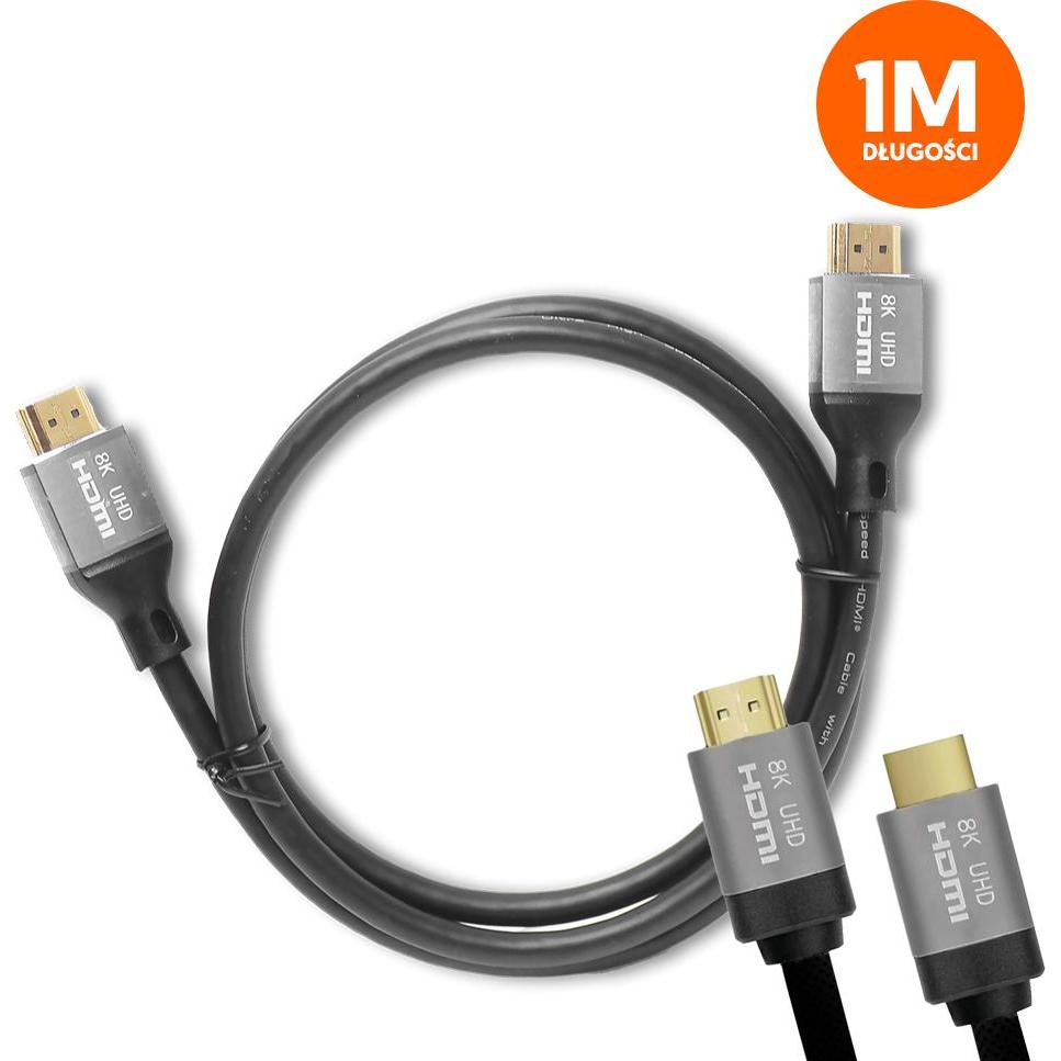 Lasmex HDMI-HDMI-Kabel (v2.1 8K 1 m) schwarz (1 m, HDMI), Video Kabel