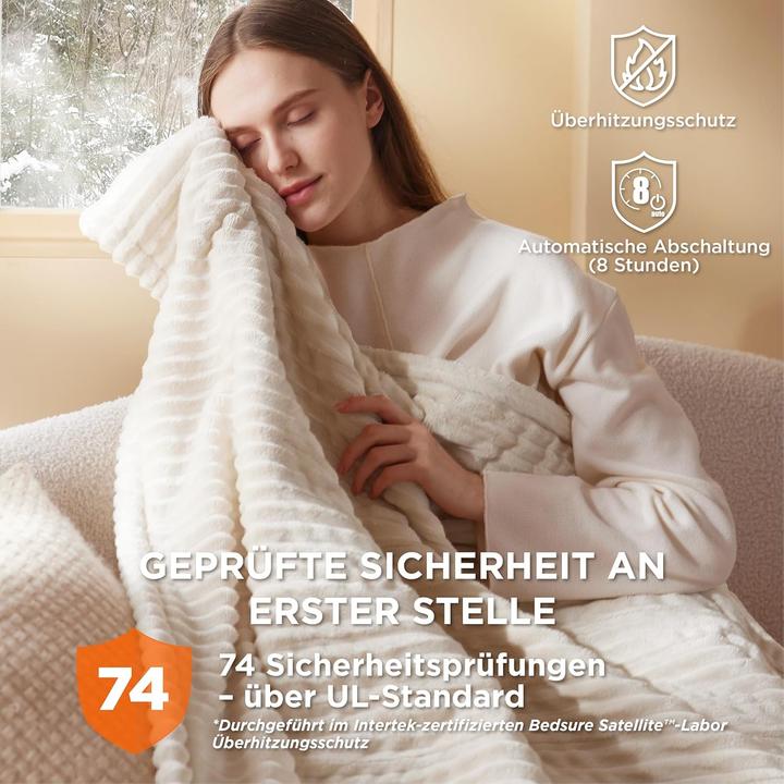 Produktbild Bedsure Elektrische Heizdecke mit Timer & Überhitzungsschutz (200 x 180 cm)