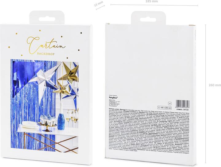 Produktbild Partydeco Partyaccessoire Vorhang 90 x 250 cm, Dunkelblau (1 Stück)