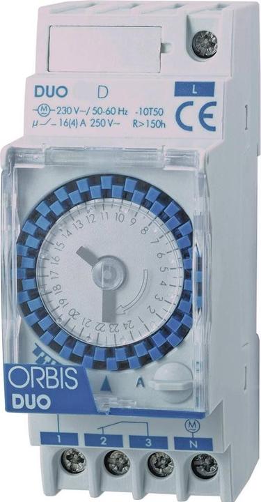 Image du produit Orbis Horloge programmable sur profilé chapeau Horloge programmable de distribution analogique DUO D 230 V