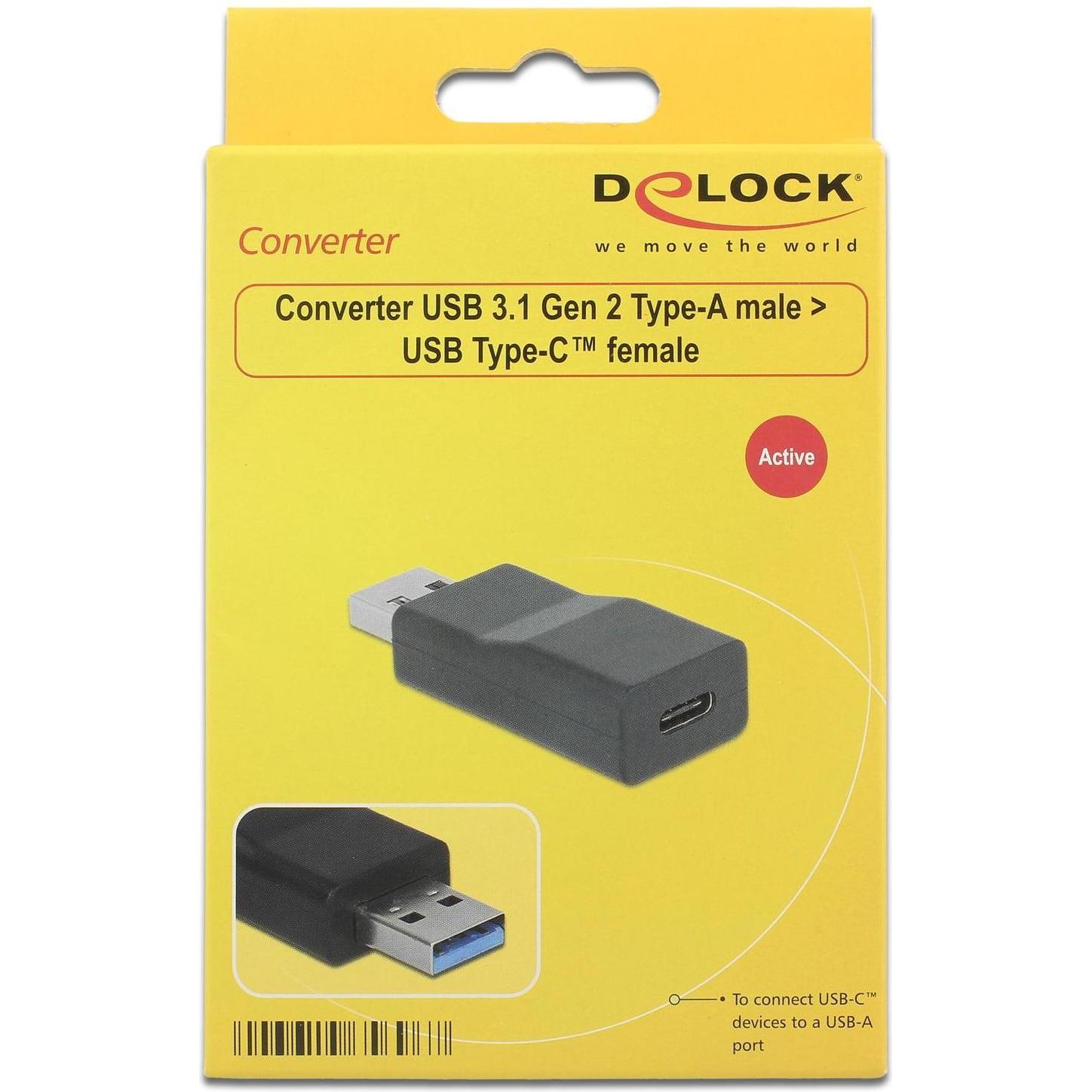 Thumbnail - Delock USB3.0 Adapter A-Stecker zu C-Buchse (USB Typ-C, 5.20 cm), Data + Video Adapter, Schwarz