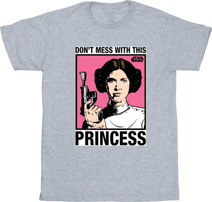 Immagine prodotto Star Wars A New Hope Leia Don't Mess With Princess Boyfriend Fit Maglietta Ampia Donna (3XL)