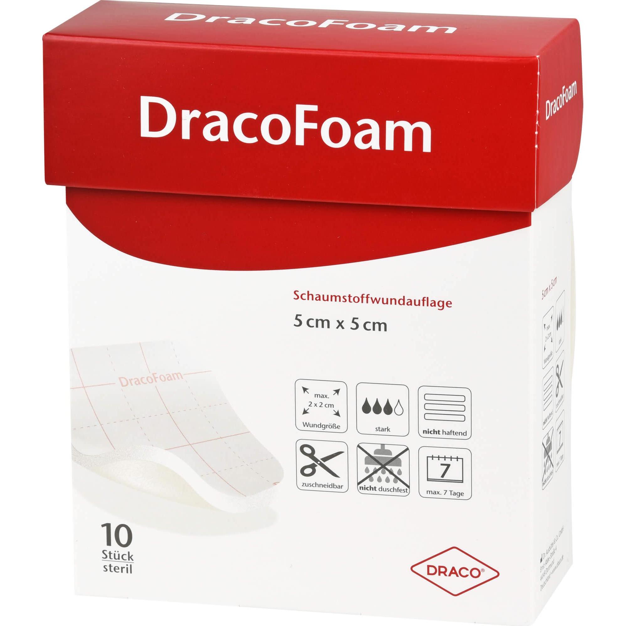 Dracco, Verbandsmaterial, DracoFoam Schaumstoffwundauflage 5 x 5 cm, 10 St. Verband