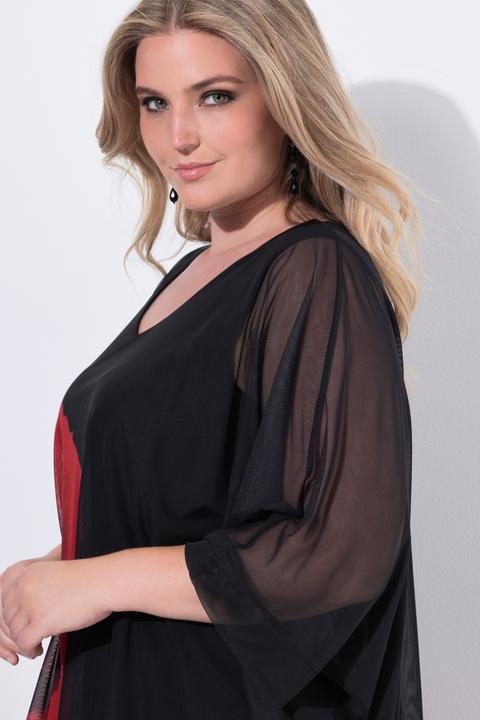Actual product image Miamoda Mesh-Bluse, oversized, Blumendruck, blickdichtes Jerseytop (50, 52)