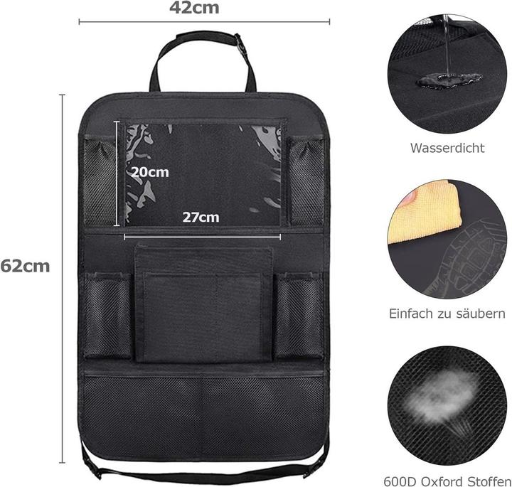 Produktbild König Design Kofferraum Rücksitz Organizer Tasche Rückenlehnentasche Rückenlehnenschutz Set