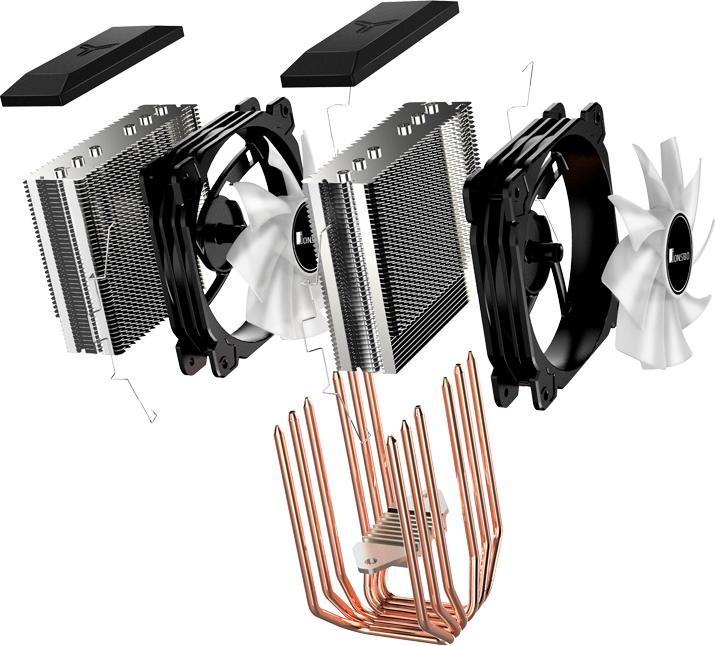 Produktbild Jonsbo CR-2100 CPU-Kühler Dual Tower, 2x 120mm (134 mm)