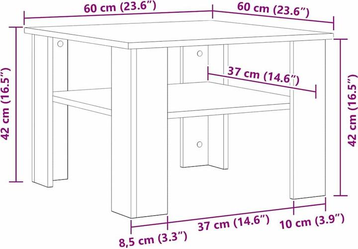 Image du produit VidaXL Table basse (60 x 60 x 42 cm)