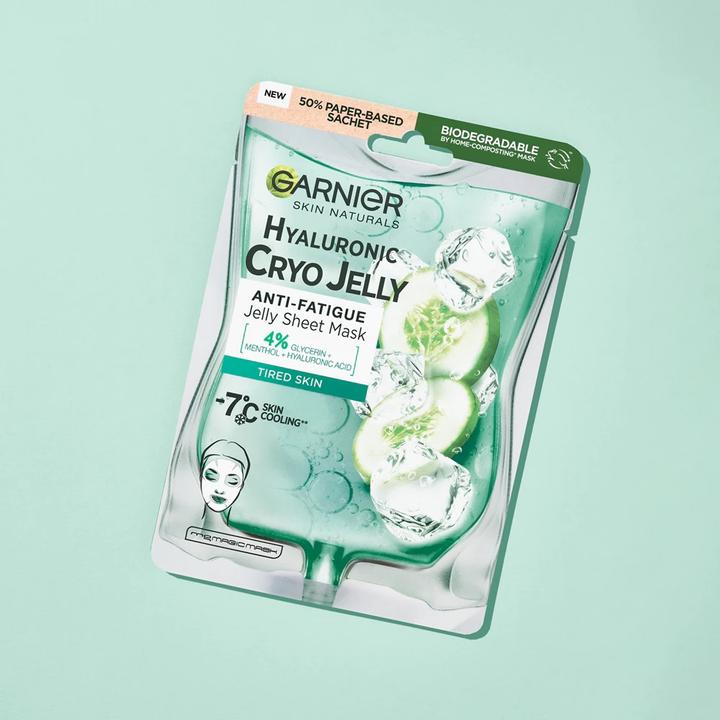 Actual product image Garnier Textile face mask with cooling effect -7 °C Hyaluronic Cryo Jelly (Jelly Sheet Mask) 27 g (27 g)