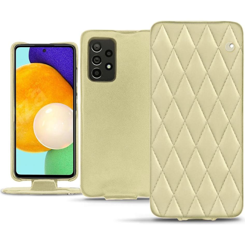 Noreve Lederschutzhülle vertikal (Samsung Galaxy A52), Smartphone Hülle, Beige