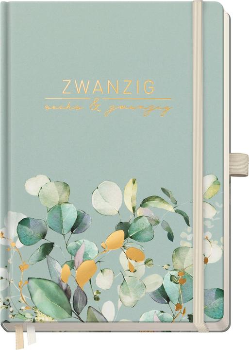 Actual product image Wochen-Notiz-Timer A5 'Minty Leaves' 2025/2026 (15 x 21 cm, German)