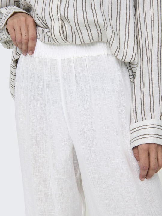 Immagine prodotto Only Pantaloni a vita alta in misto lino Pantaloni a gamba larga (L)