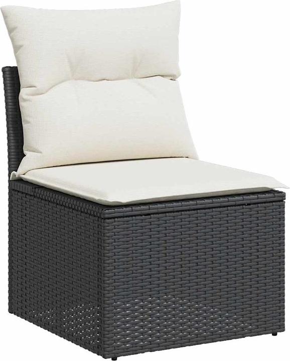 Produktbild vidaXL 6-tlg. Garten-Sofagarnitur mit Kissen Schwarz Poly Rattan