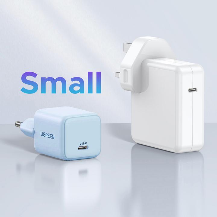 Productafbeelding Ugreen - Wall Charger X512 (55555) - USB-C, GaN, Fast Charging, 20W, PD3.0, QC4, 3A - Blue (20 W)
