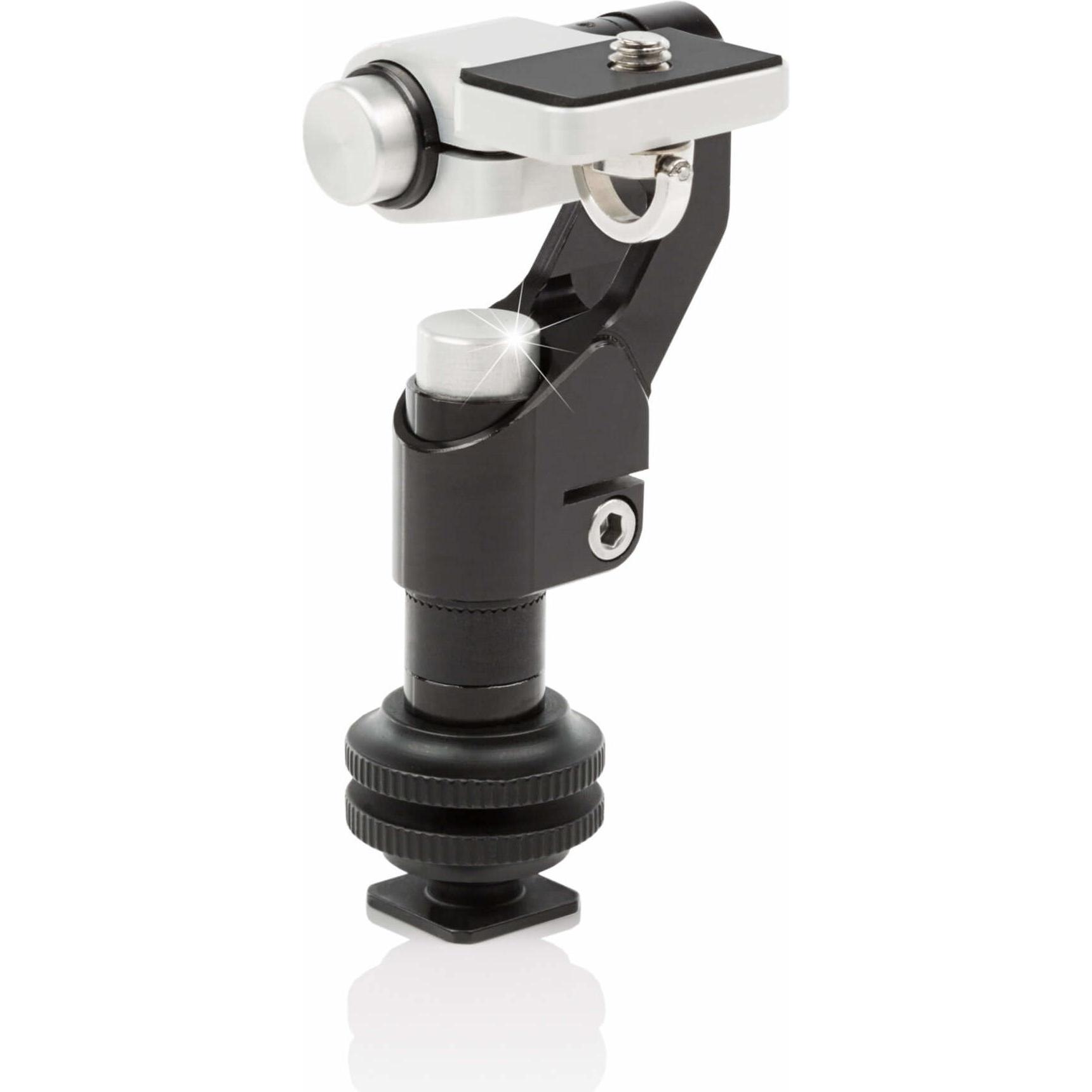 Shape Braccio a pulsante a 2 assi con adattatore per accessori (Panhead a 2 vie), Testa treppiede, Nero, Argento