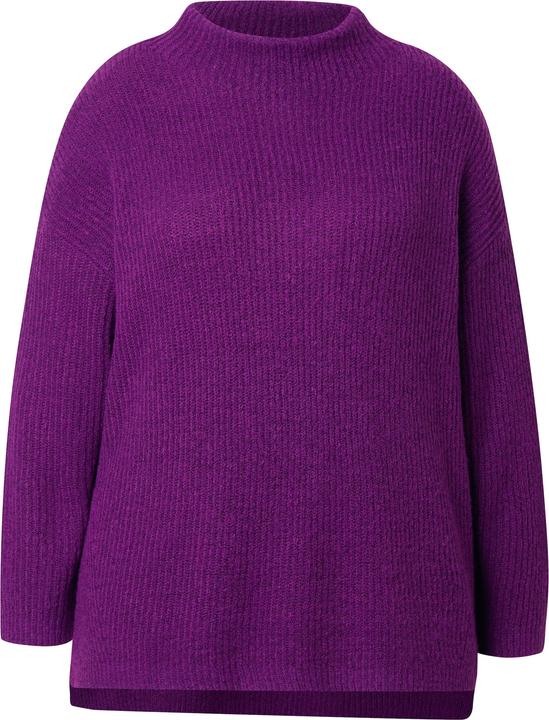 Image du produit Ulla Popken Pull oversized en maille côtelée, col roulé et manches longues (50, 52)
