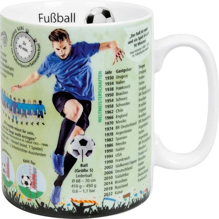 Produktbild Könitz Kaffeebecher 'Wissensbecher Fussball' (490 ml, 6 x)