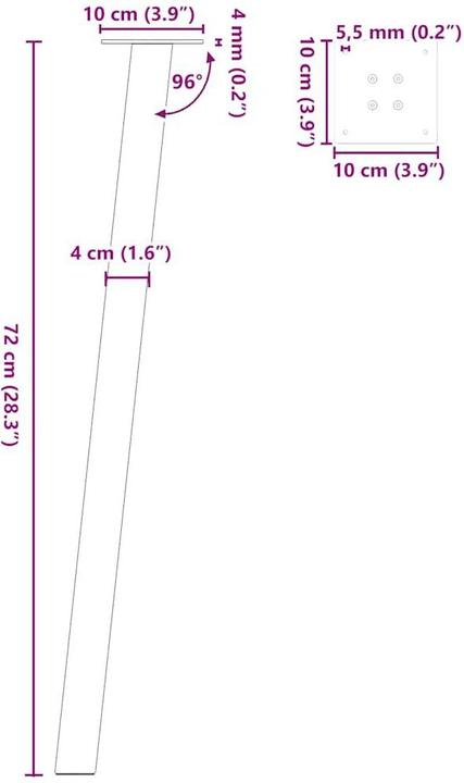 Produktbild vidaXL Konsolentischbein